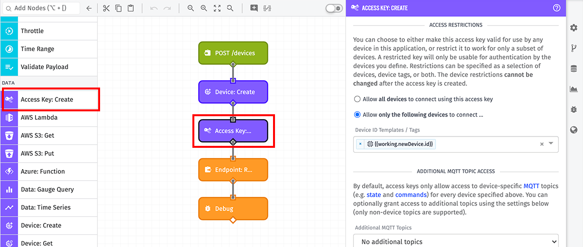Access Key: Create Node
