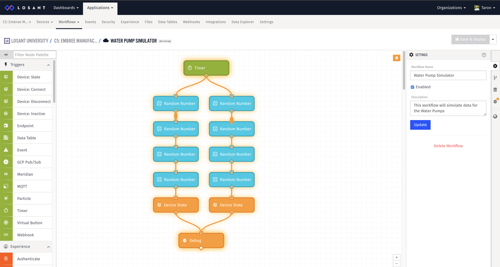 Completed simulated workflow