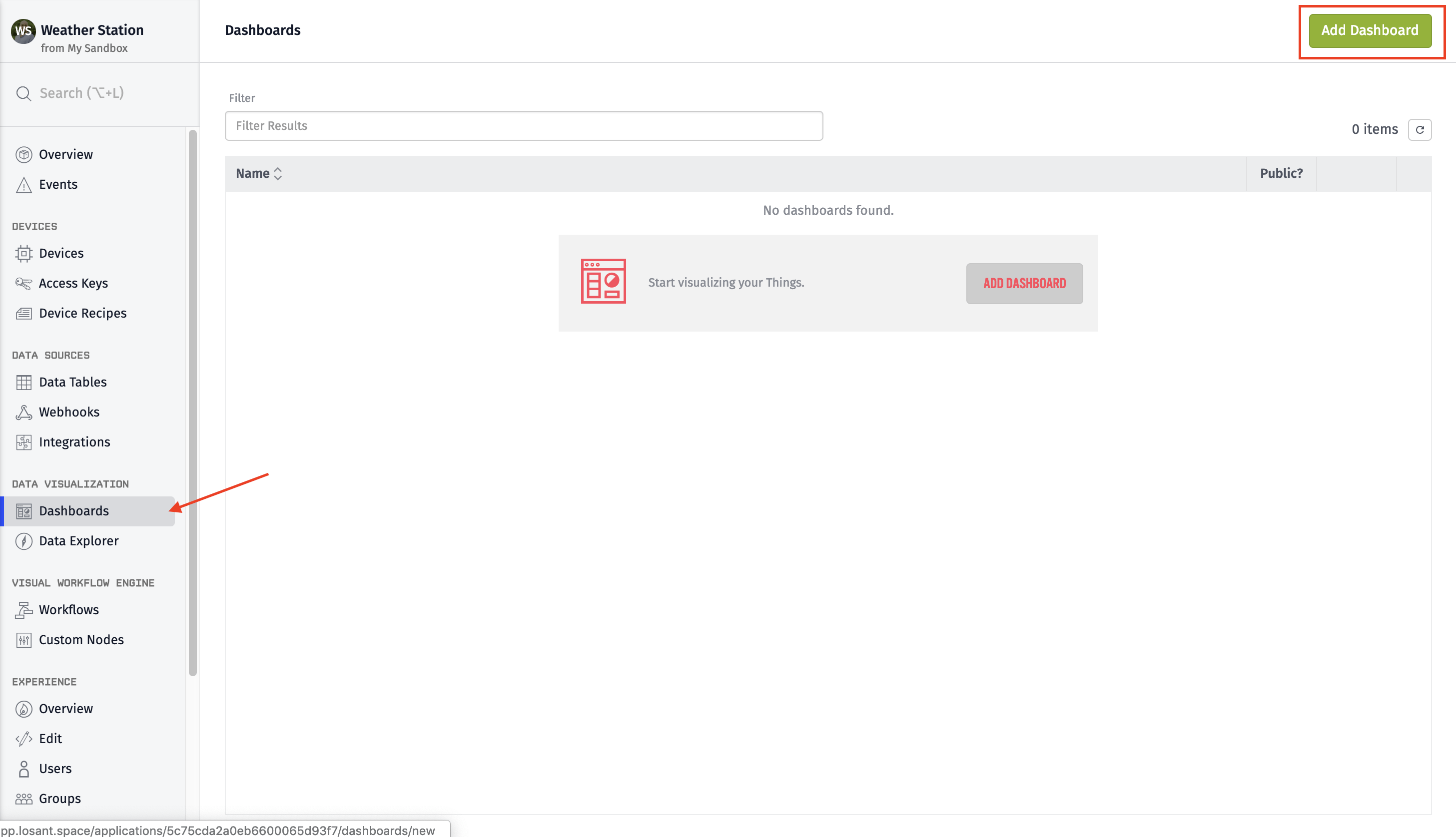 Create Dashboard