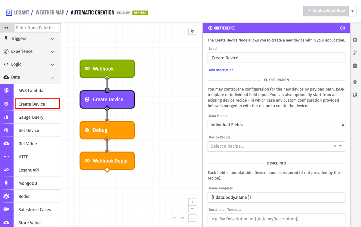 Device: Create Node