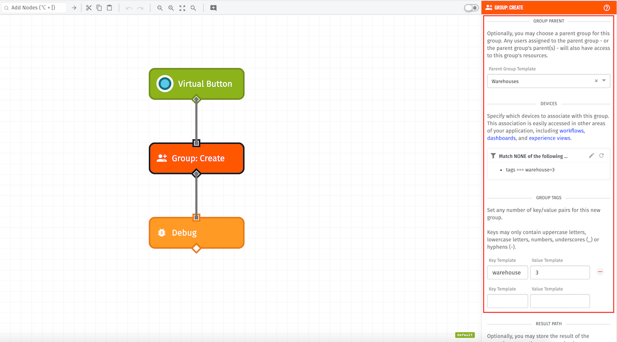 Group: Create Node More Configuration