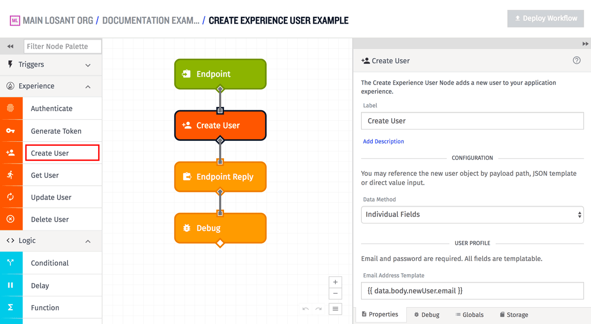 User: Create Node