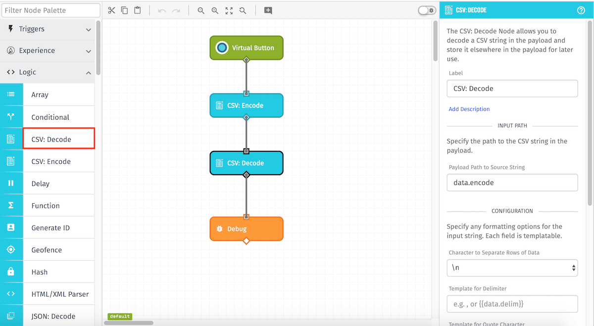 CSV: Decode Node