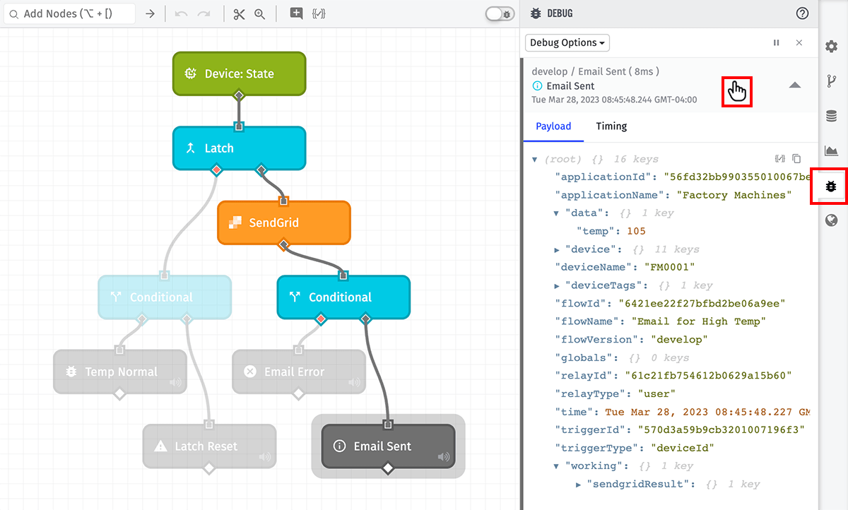Debug Node Output