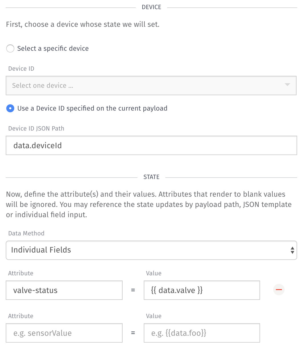 Device State Node Settings