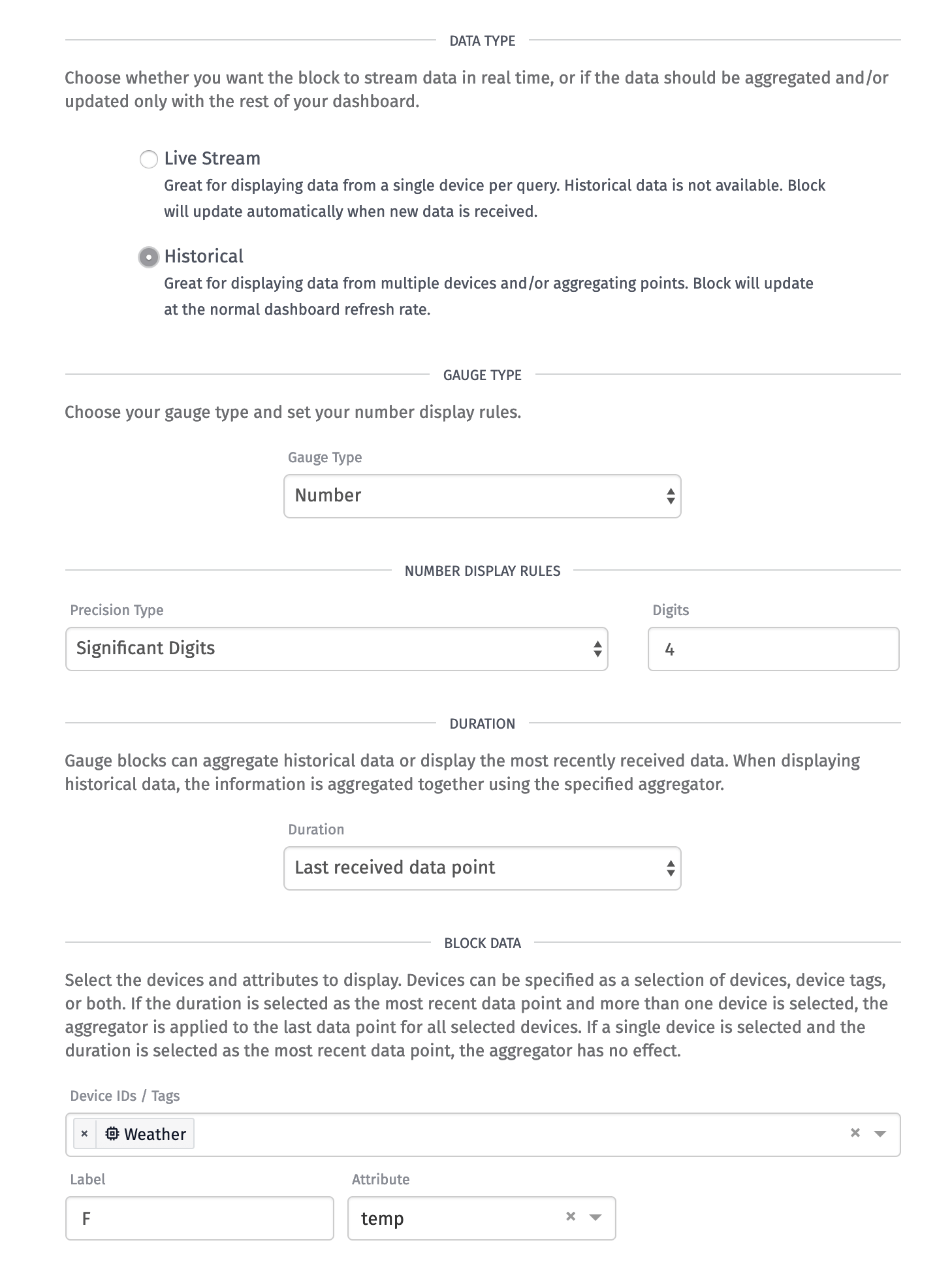 Gauge Settings