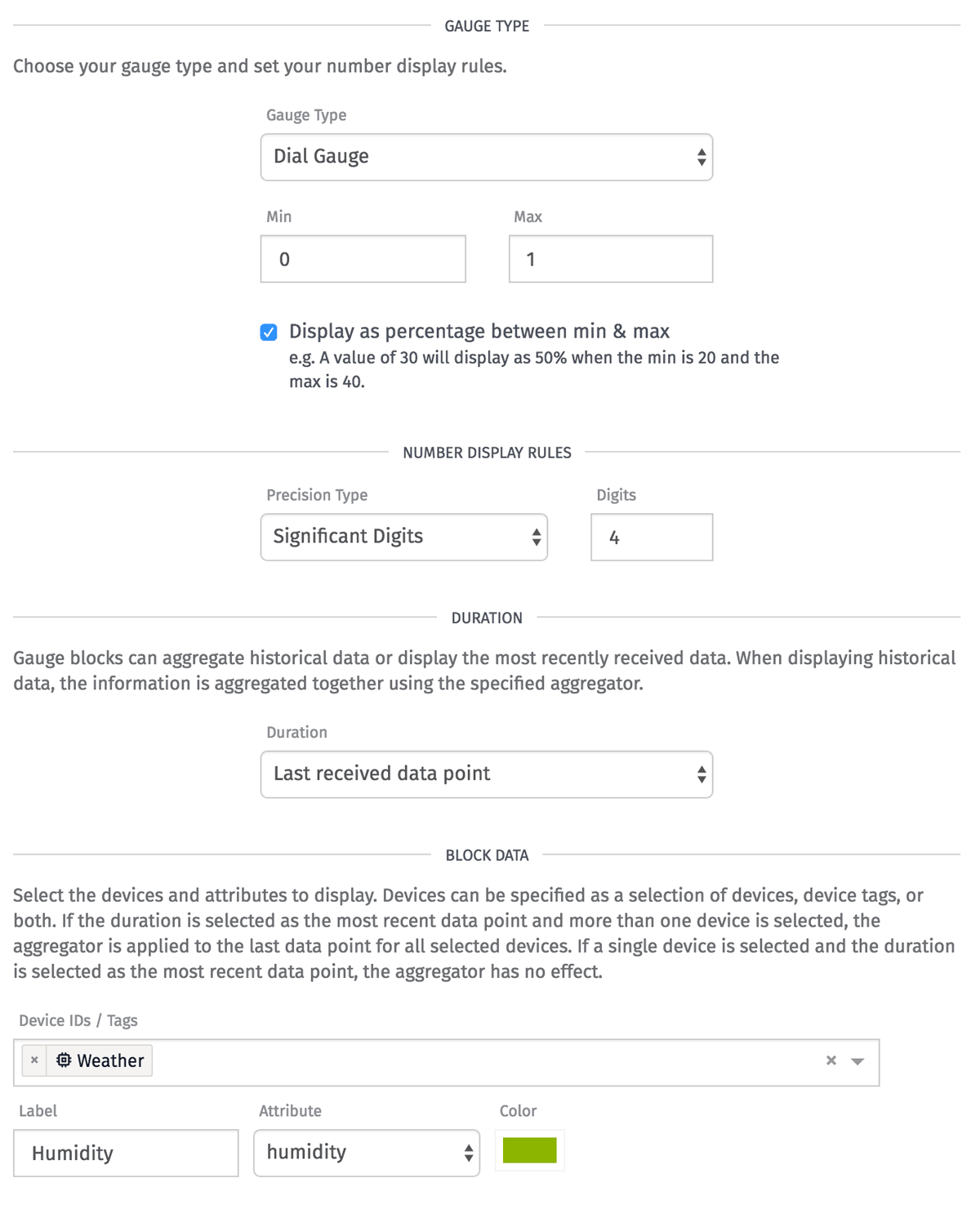 Humidity Gauge Settings