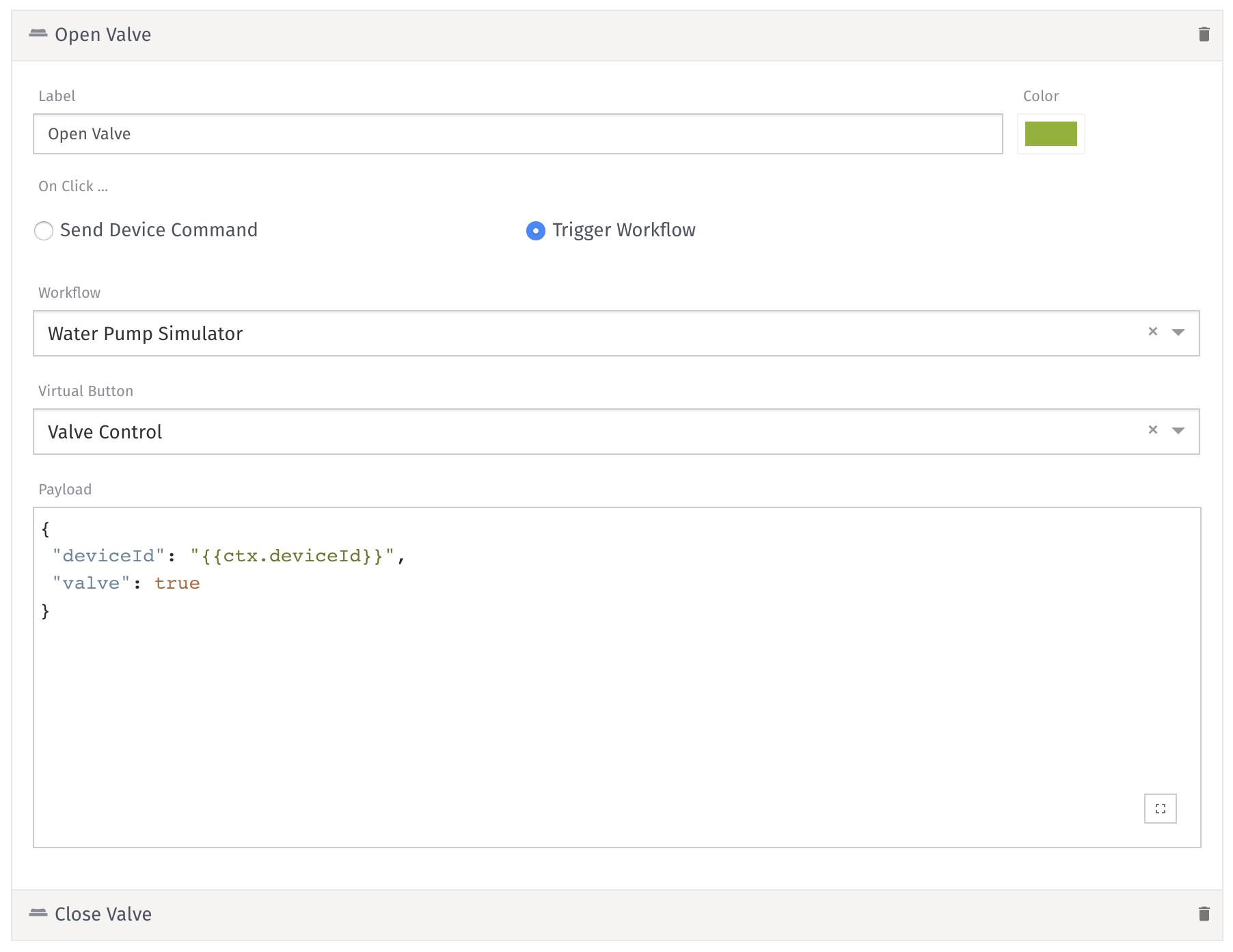 Input Control Block Settings