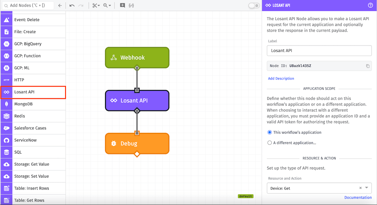 Losant API Node