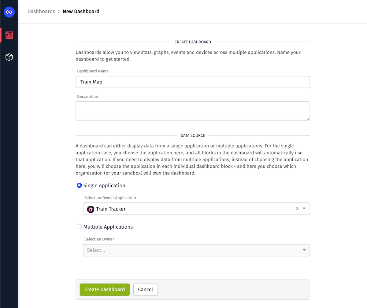 Create Dashboard With Data Source