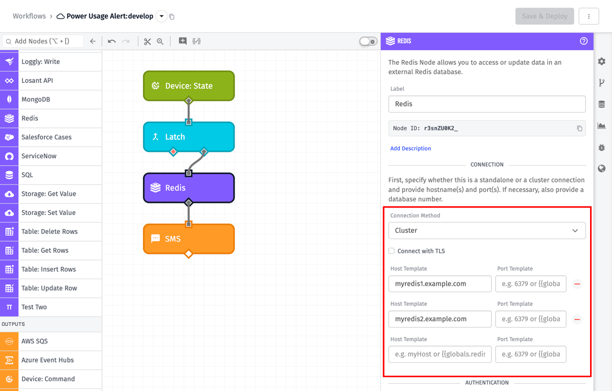 Redis Node Cluster Connection Configuration