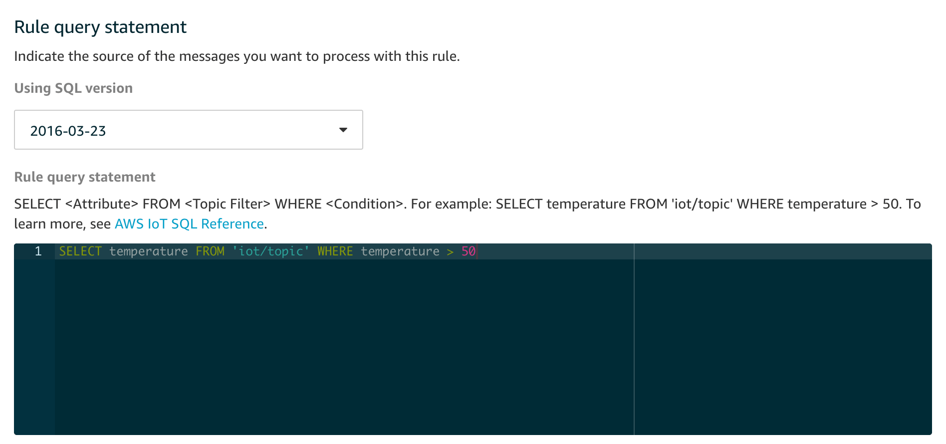Configure the &quot;Rule Query&quot;