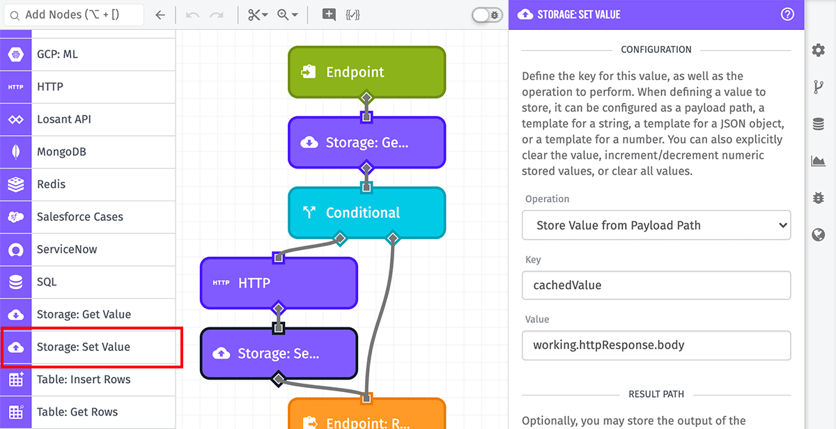 Storage Set Value Node