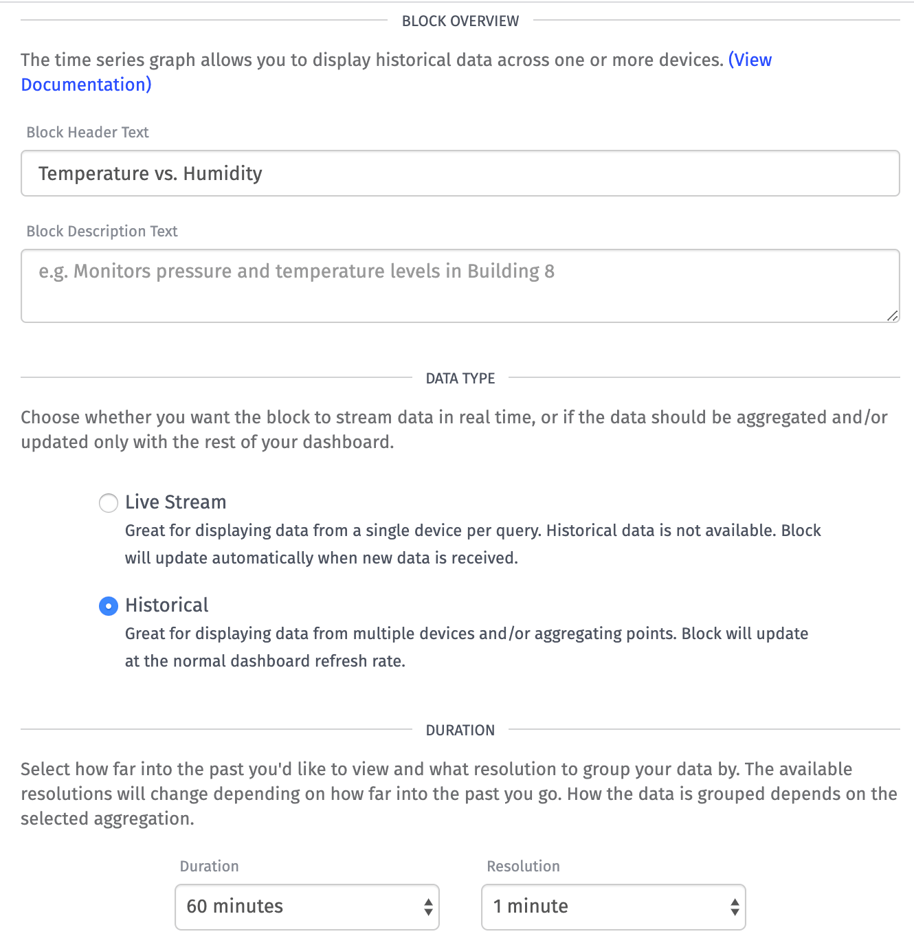 Time Series Basic Settings