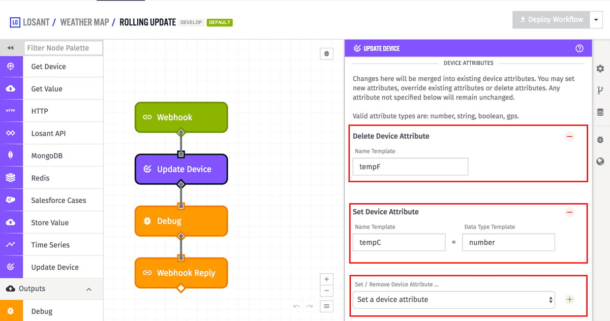 Device: Update Node Attribute Configuration