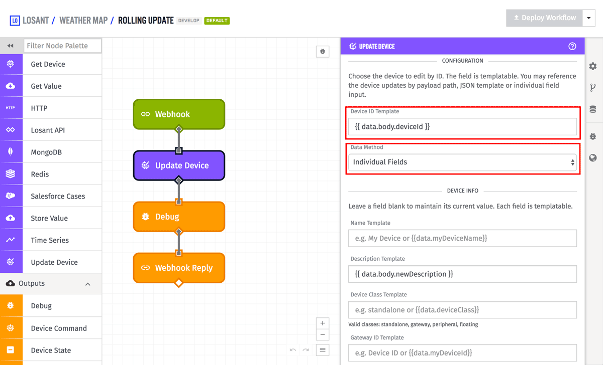 Device: Update Node Configuration