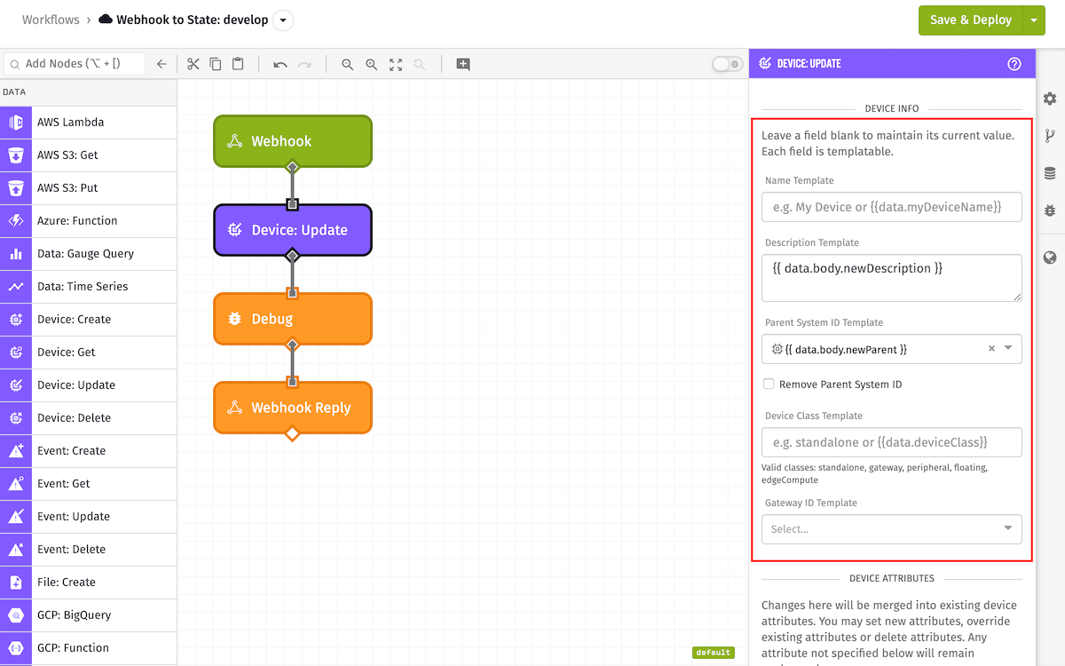 Device: Update Node Individual Fields