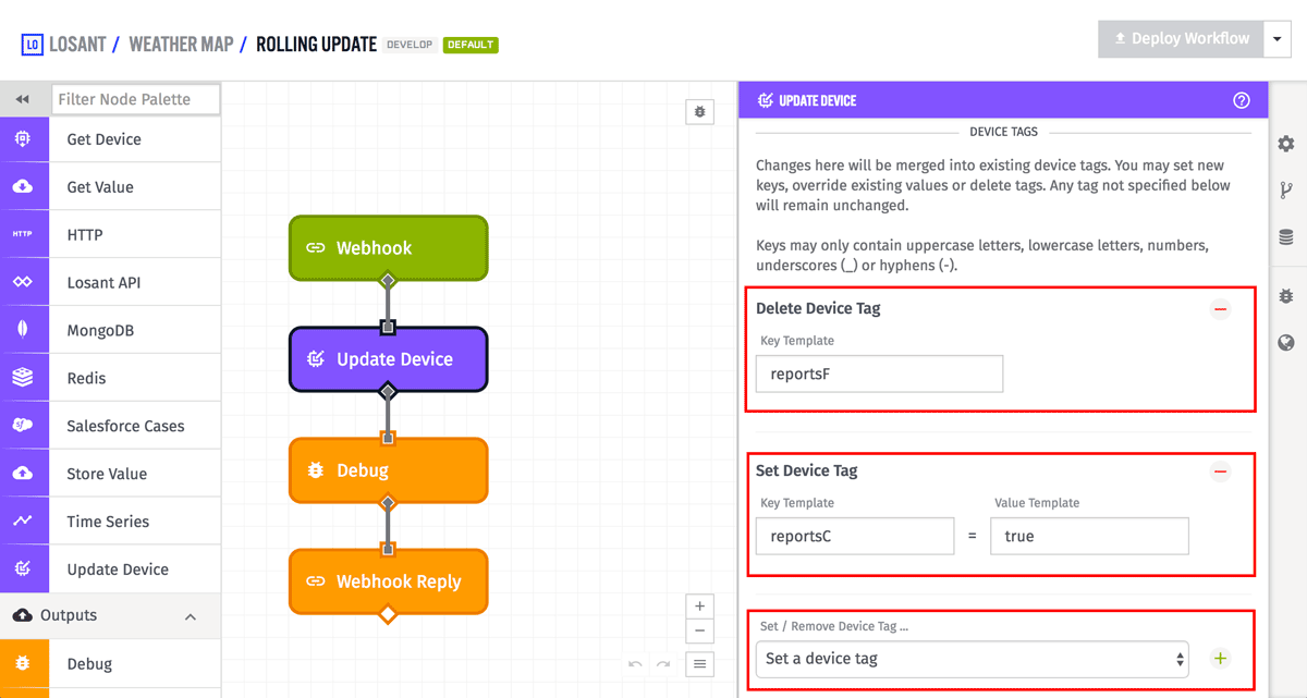 Device: Update Node Tag Configuration