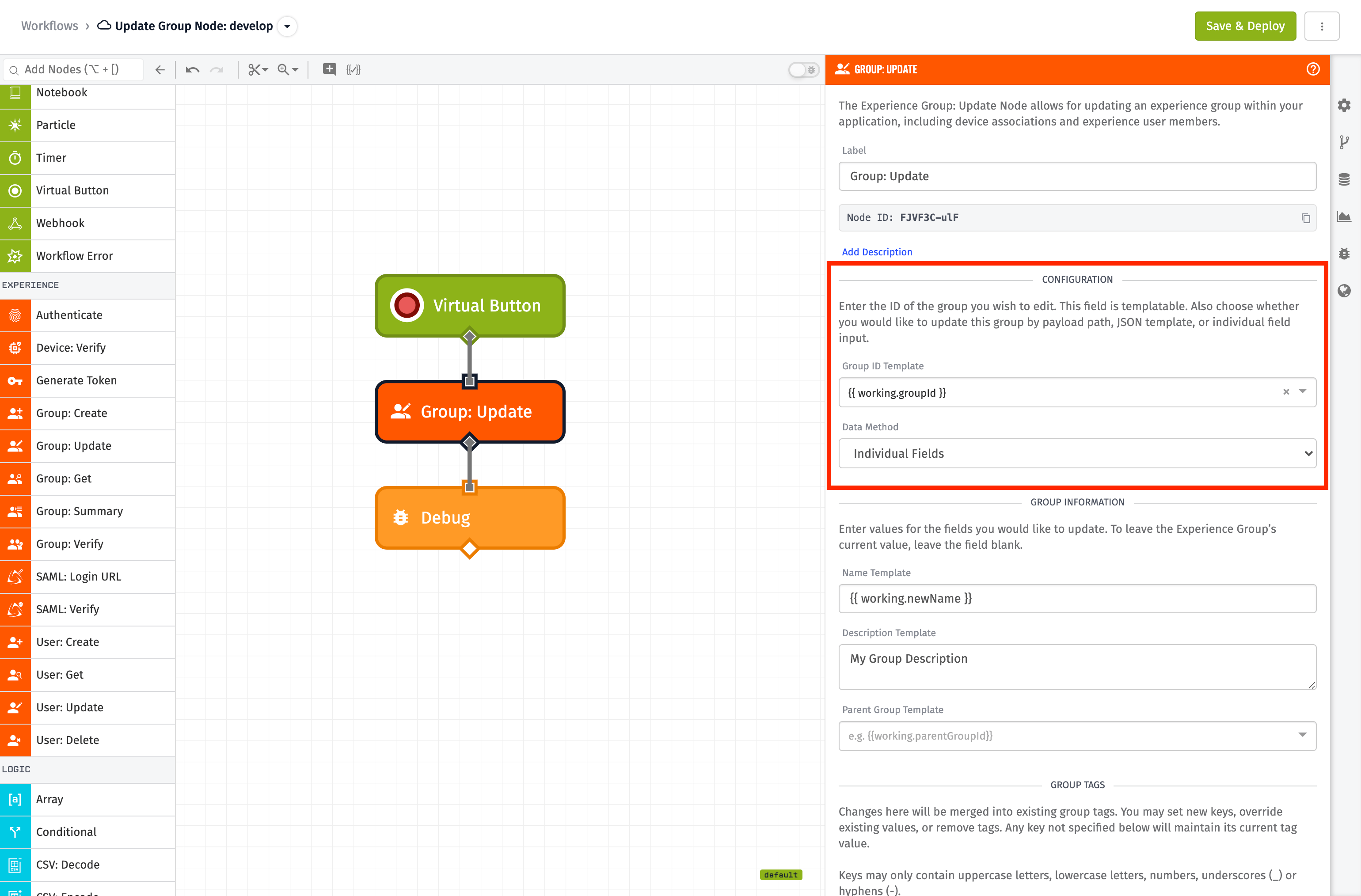 Group: Update Node Configuration
