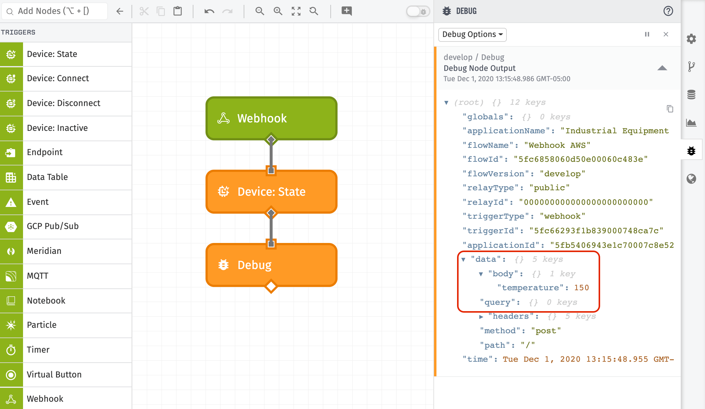 AWS IoT Core payload
