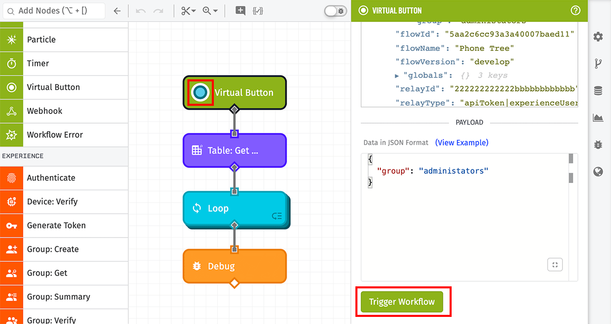 Virtual Button Triggering A Flow