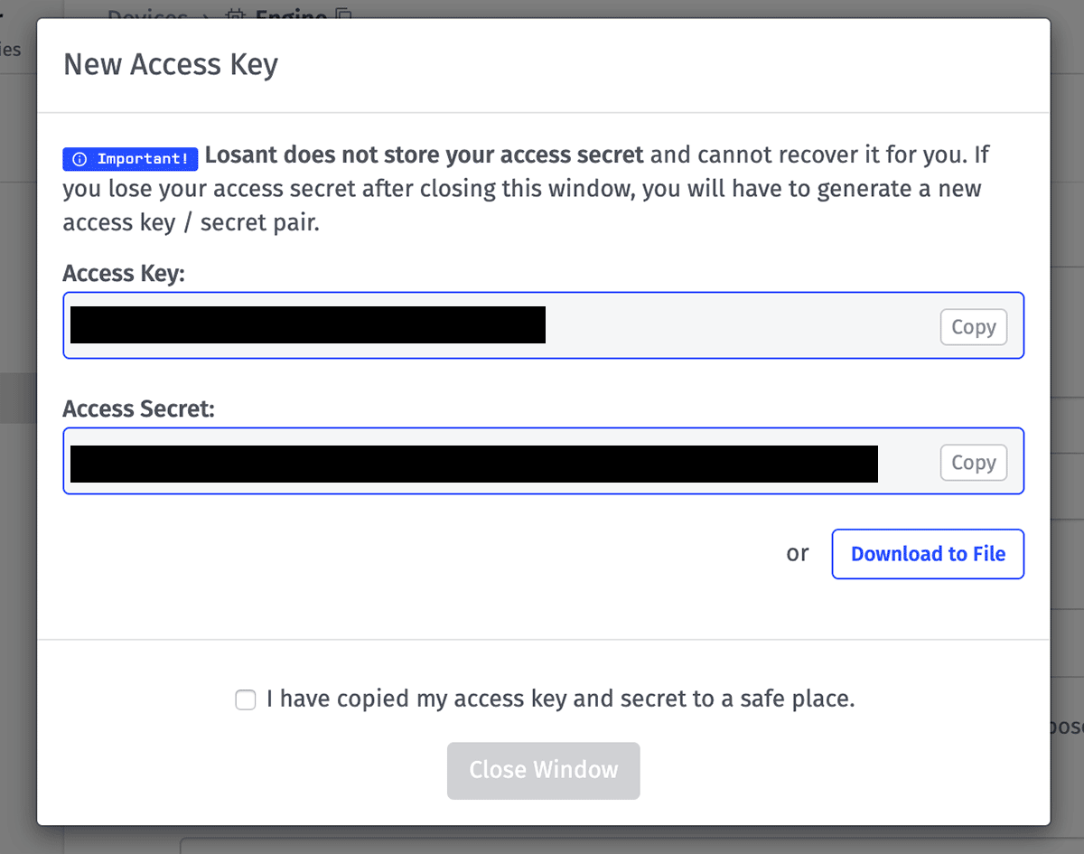 New Access Key