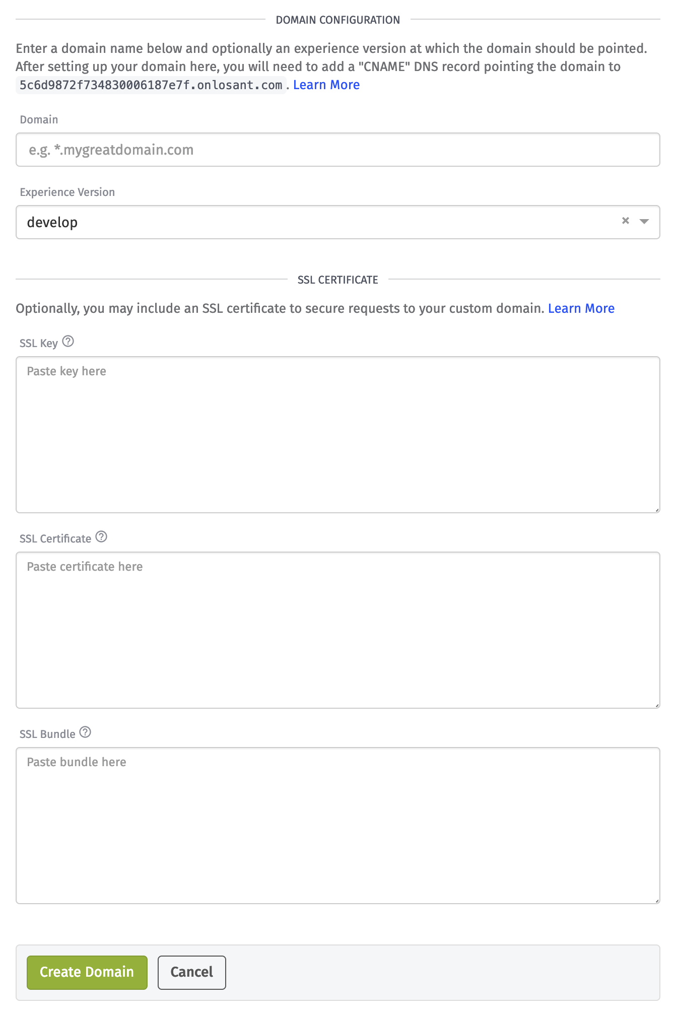 Domain Configuration