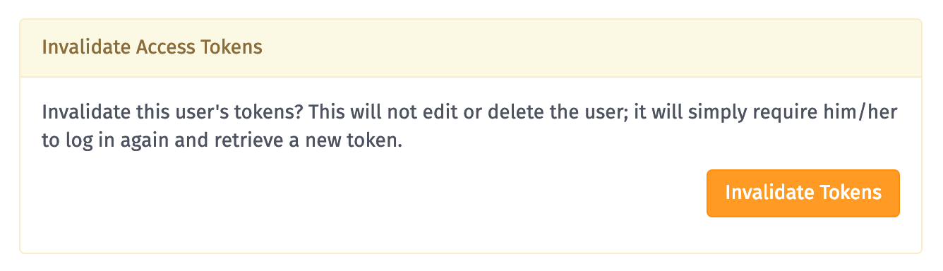 Invalidate User Tokens