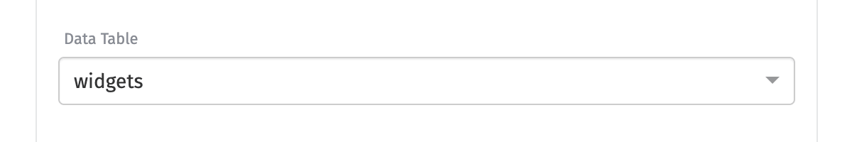 Data Table Choose Table