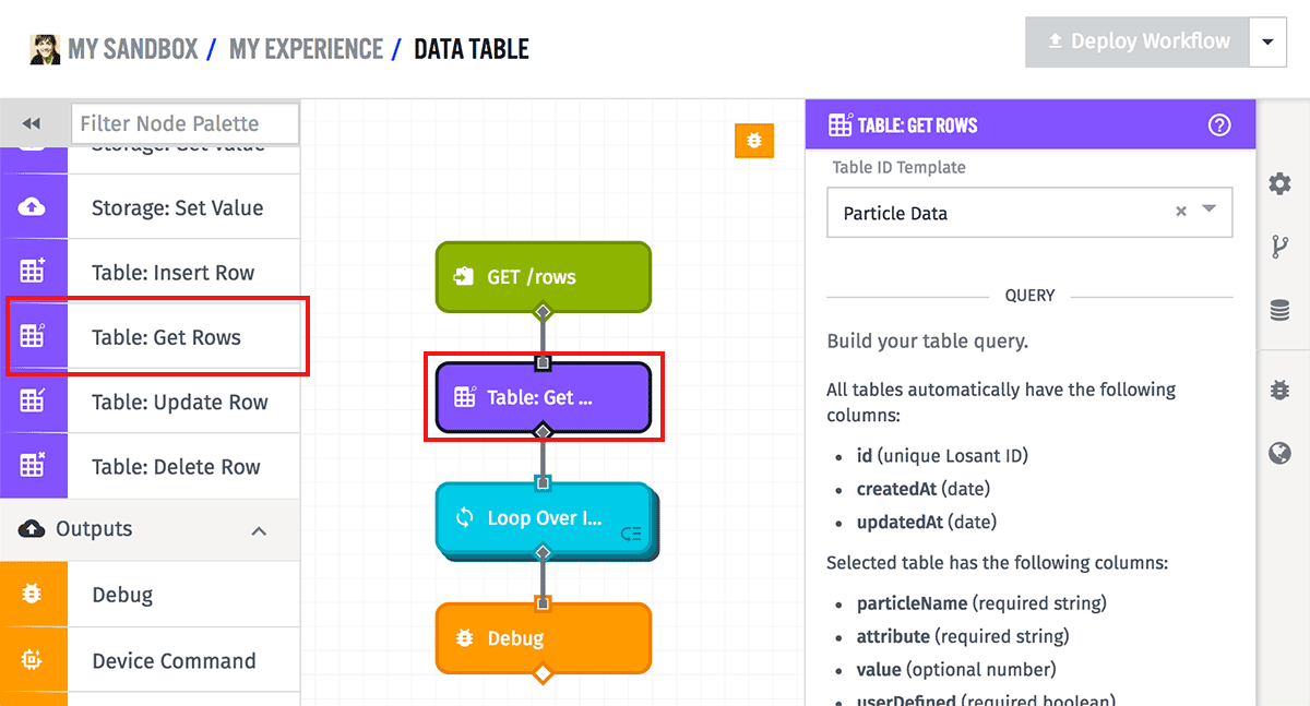 Get Rows Node