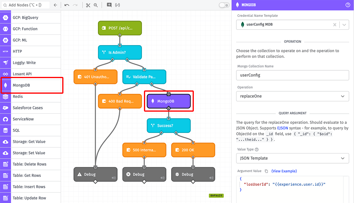 MongoDB Node