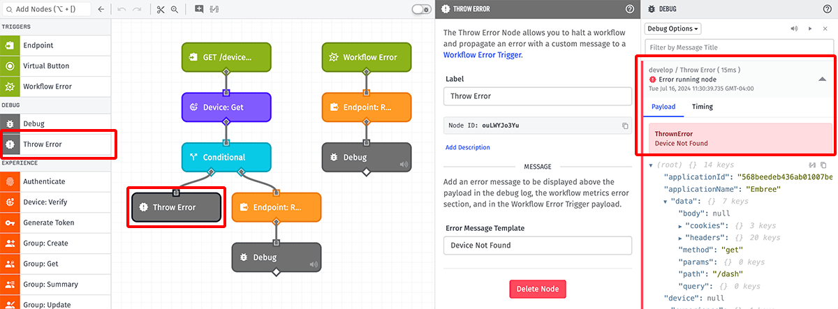 Throw Error Node