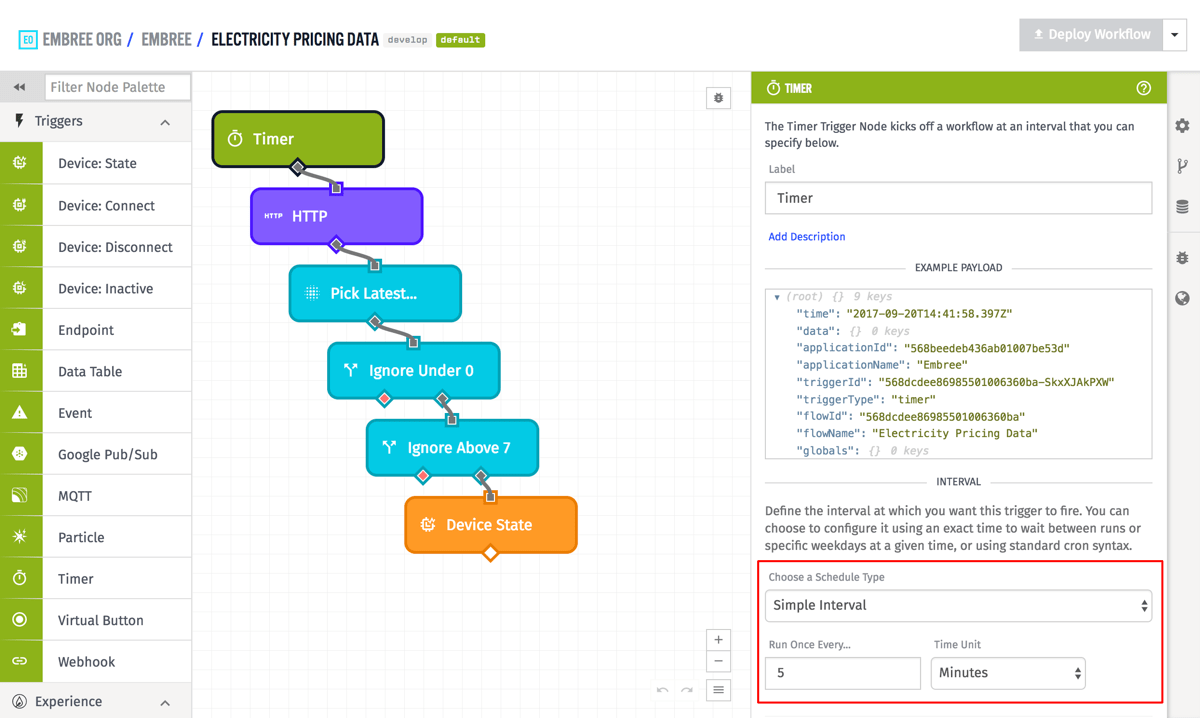 Timer Trigger Config