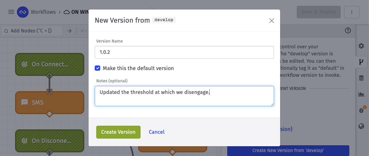 Create Version Modal