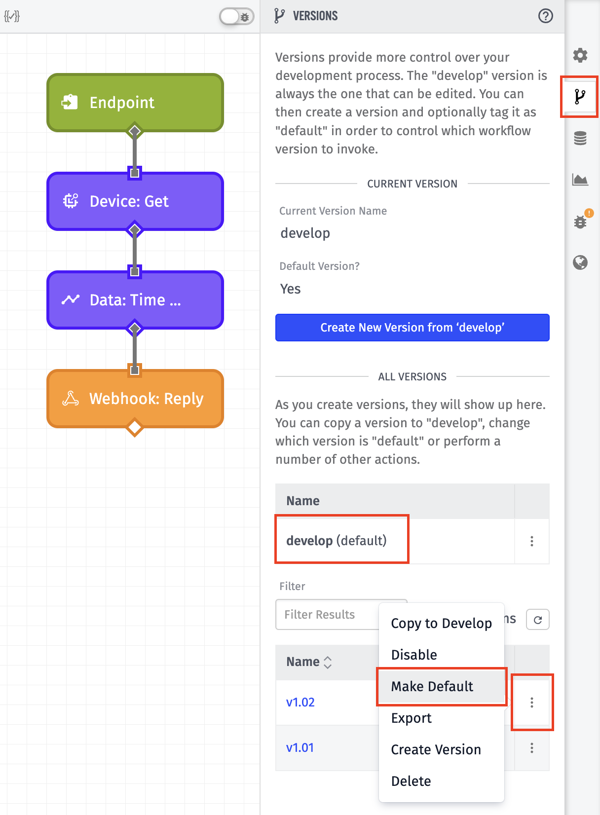 Workflow Default Version