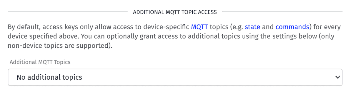 Additional MQTT Topics Access Additional MQTT Topics Access