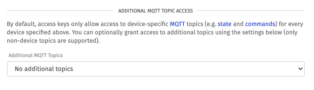 Additional MQTT Topics Access