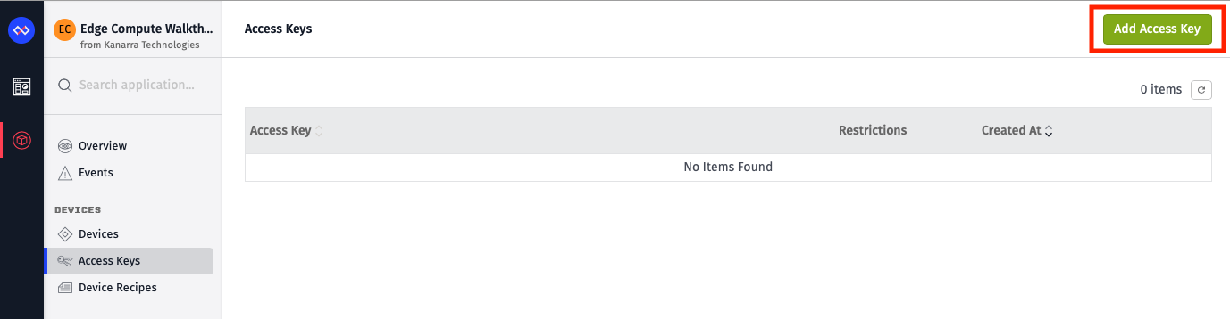 Add Access Key