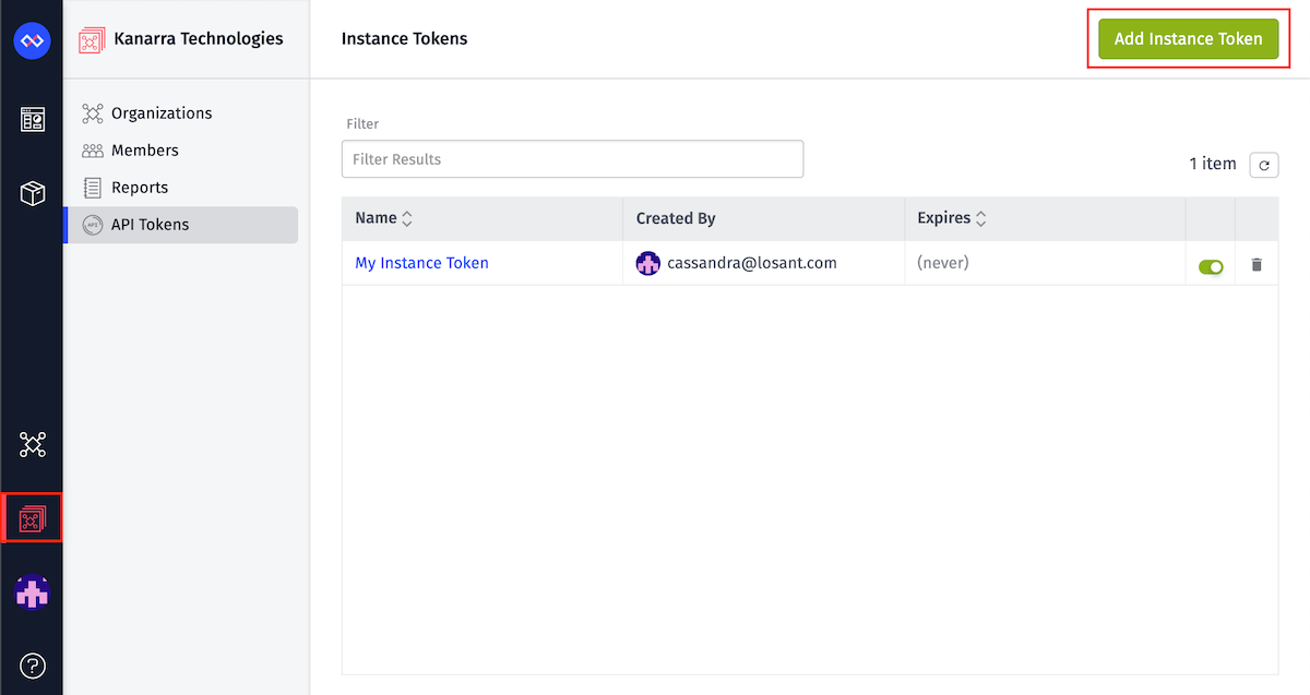 Instance API Tokens