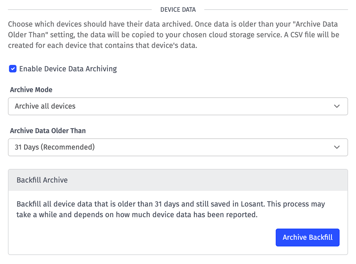Application Archive Device Data