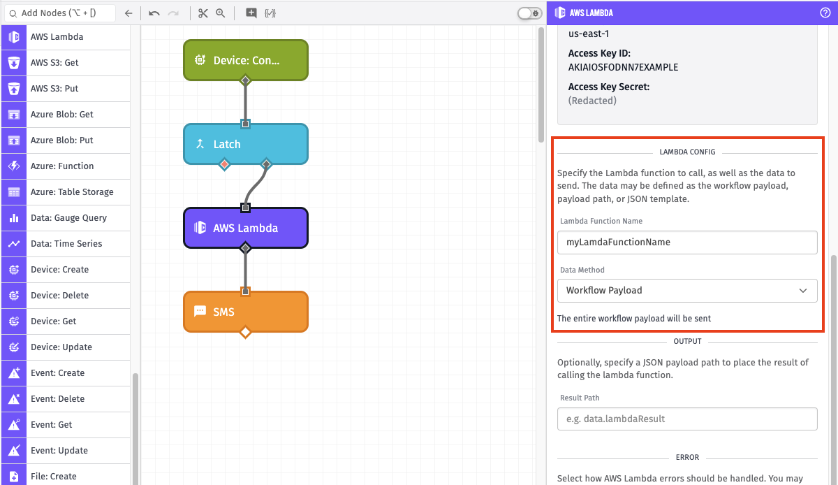 AWS Lambda Node Config