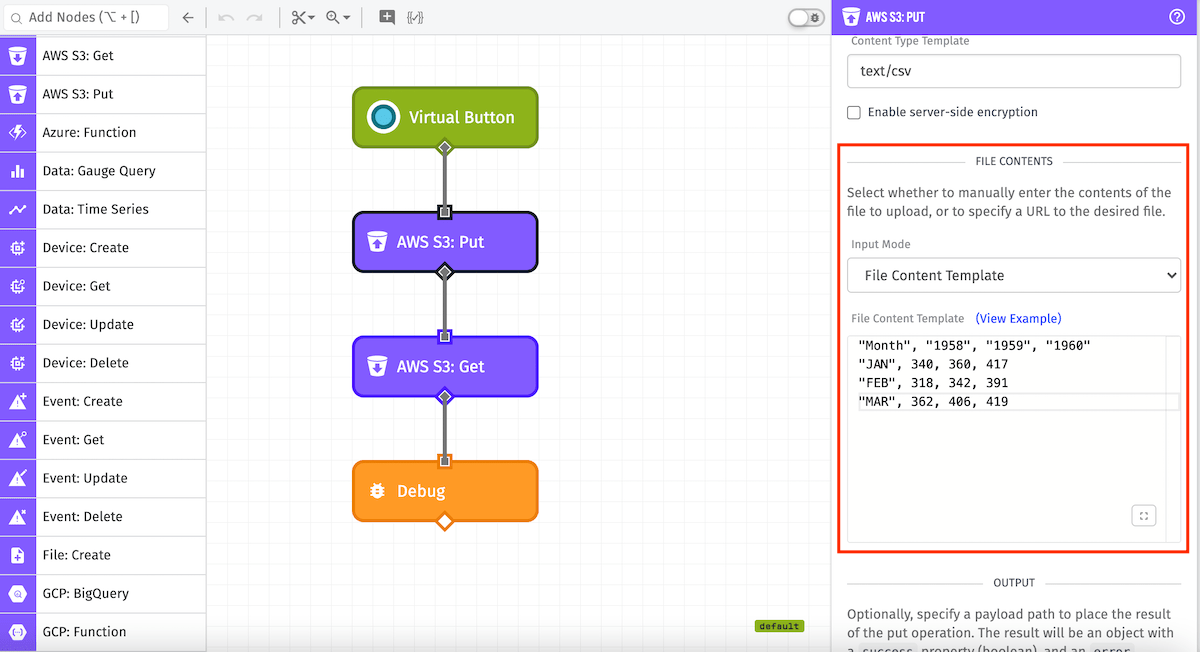 AWS S3: Put Node File Content