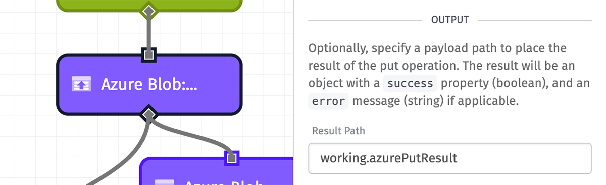 Azure Blob: Put Node Output