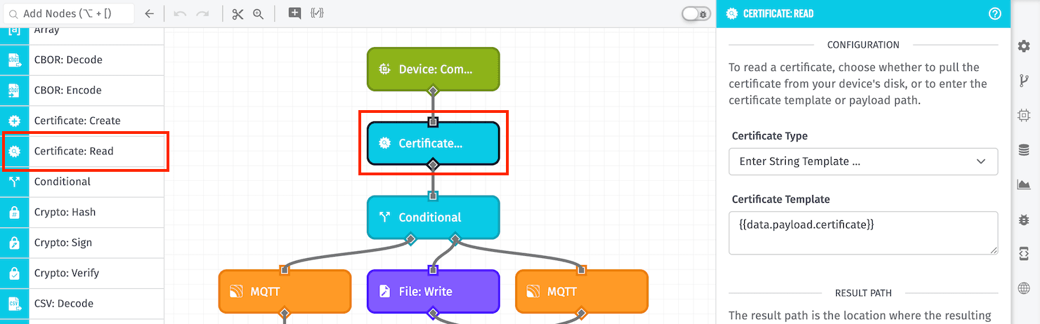 Certificate: Read Node