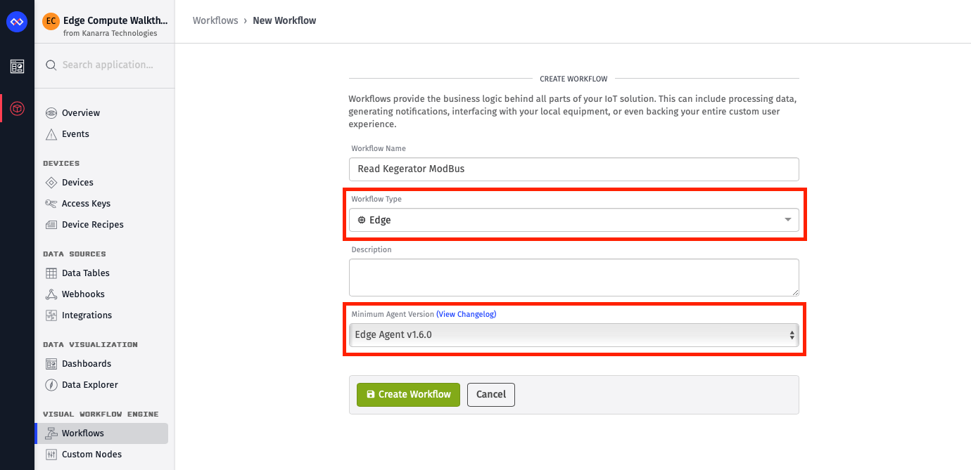 Create Edge Workflow