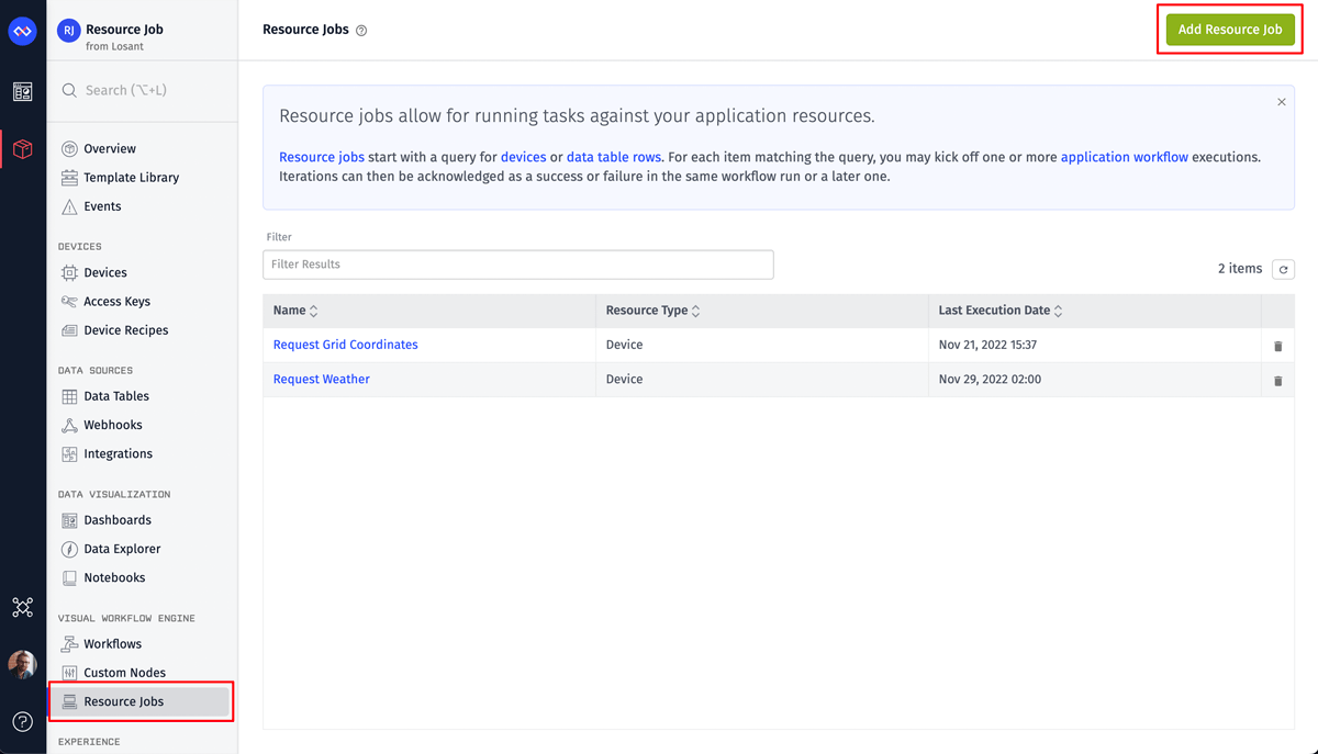 Create Resource Job
