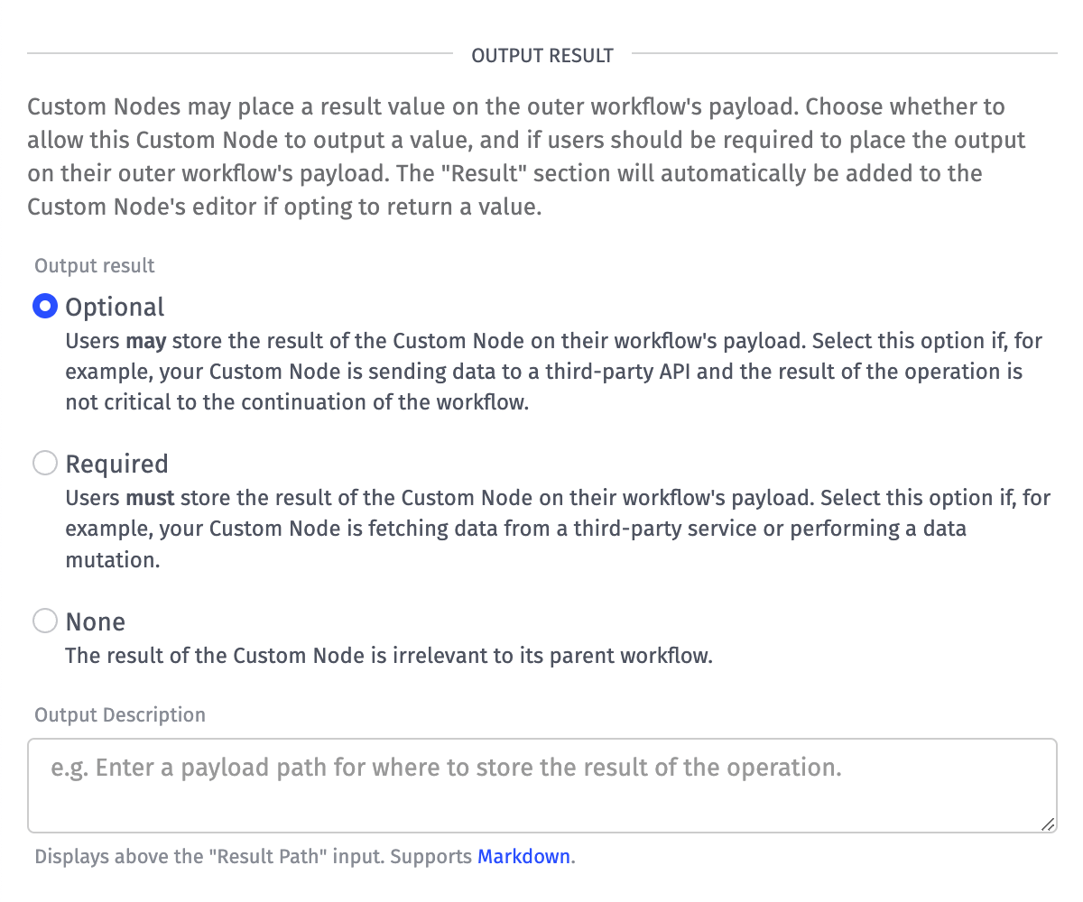 Custom Node Output Result