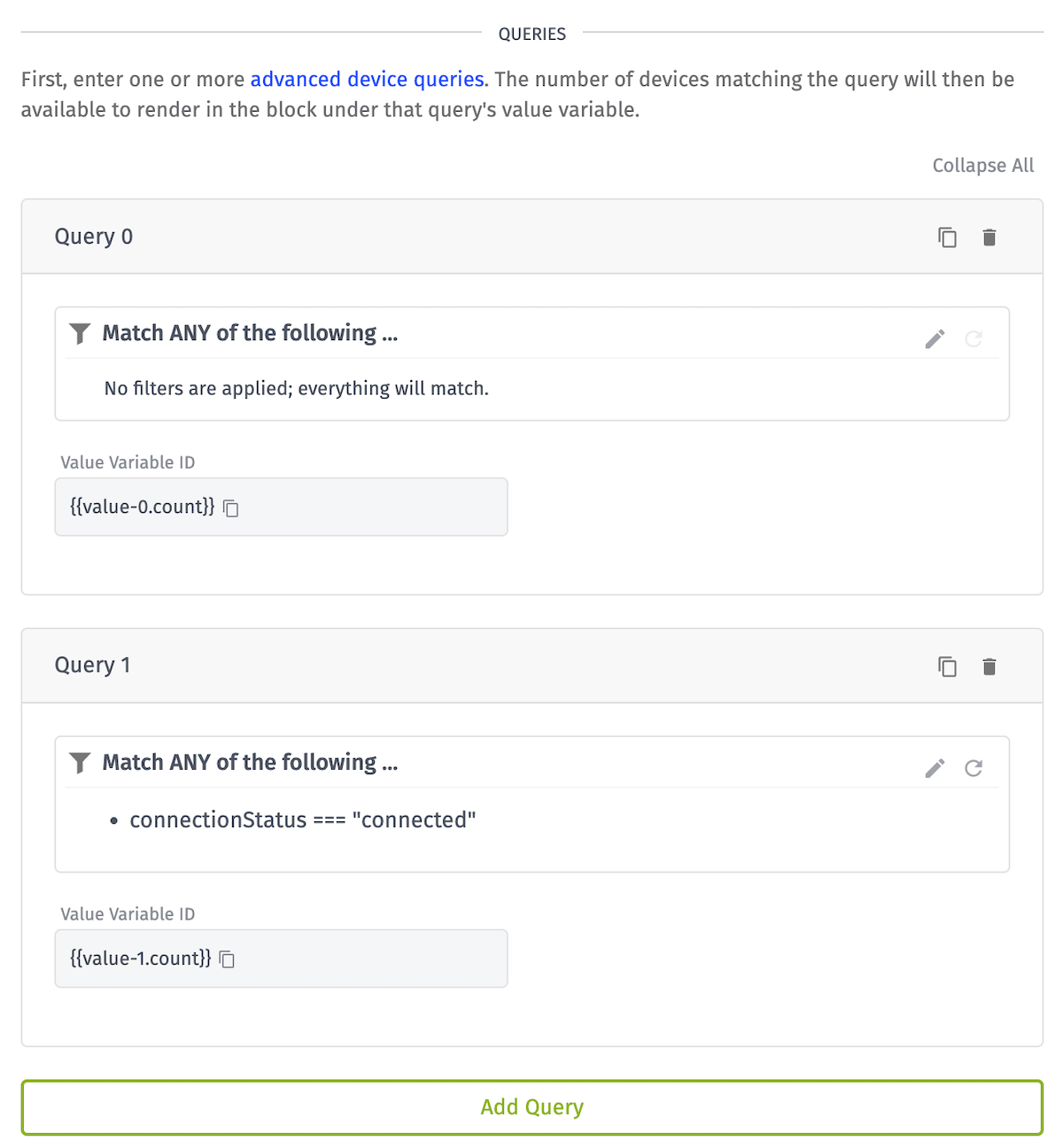 Device Count Block Queries