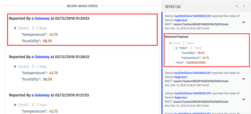 Device Debug Tab