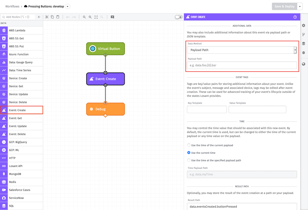 Event: Create Node Additional Data